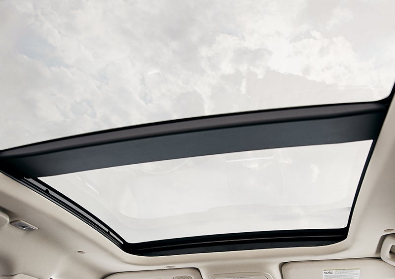 The available panoramic Vista Roof® is shown from inside a 2024 Lincoln Corsair® SUV. | West Point Lincoln in Houston TX