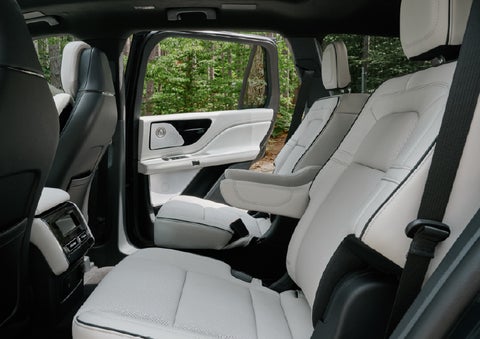 A side view of the second row with captain’s chairs in a 2027 Lincoln Aviator® Black Label™ SUV. | West Point Lincoln in Houston TX