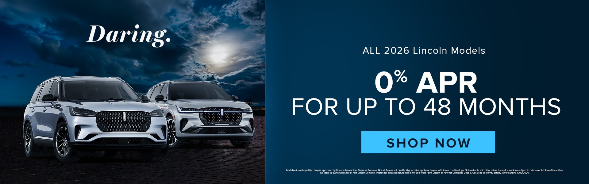 0% APR FOR UP TO 48 MONTHS