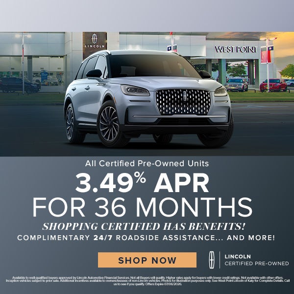 All Certified Pre-Owned Units 3.49% APR FOR 36 MONTHS